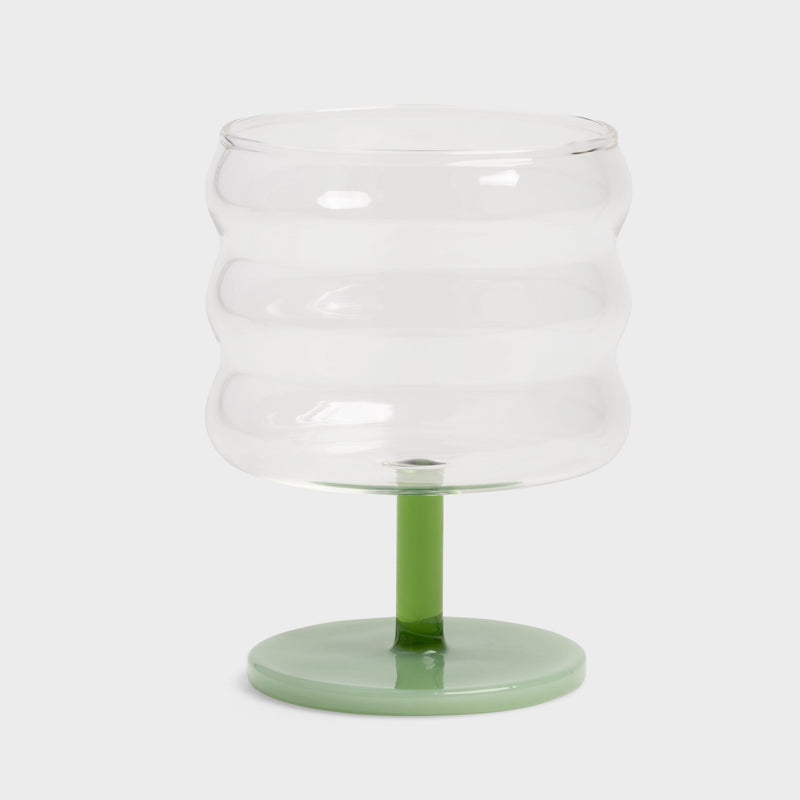 Glass mingle green set of 2