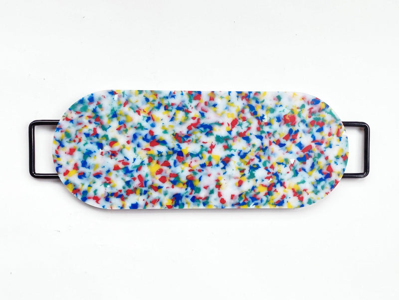 Oval Cutting Board with Two Handles - Multi Confetti