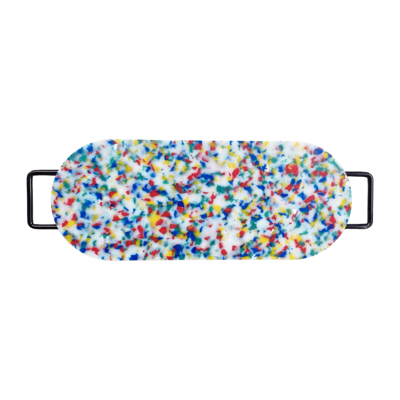 Oval Cutting Board with Two Handles - Multi Confetti