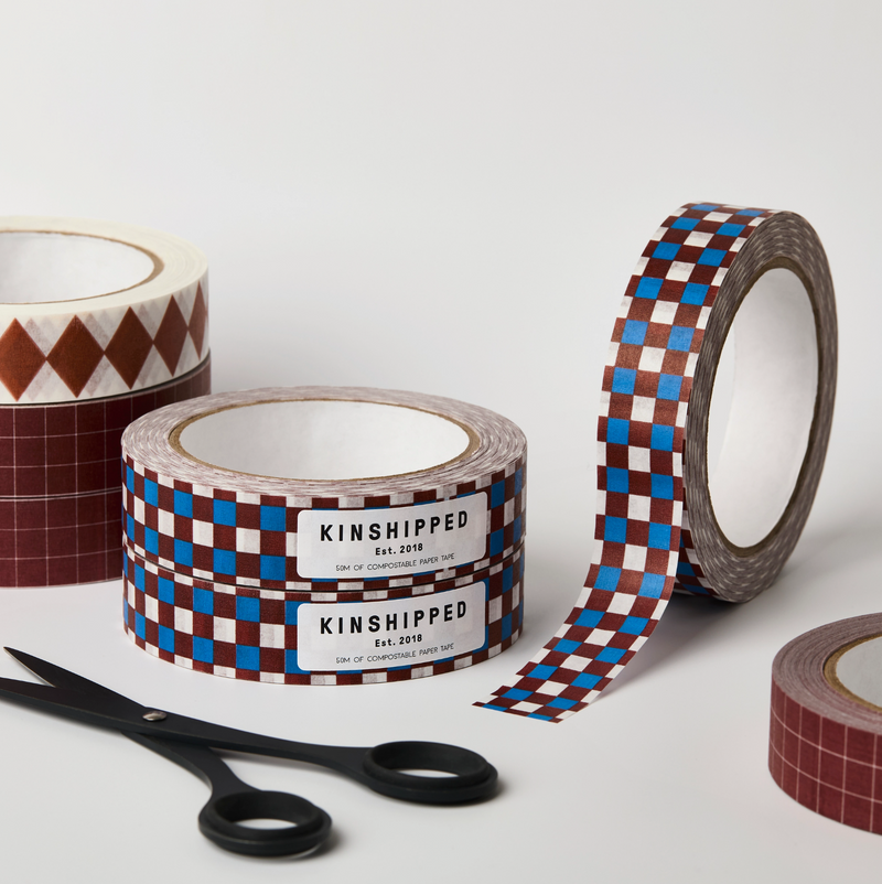 Burgundy/Blue Brugge Tile Paper Tape