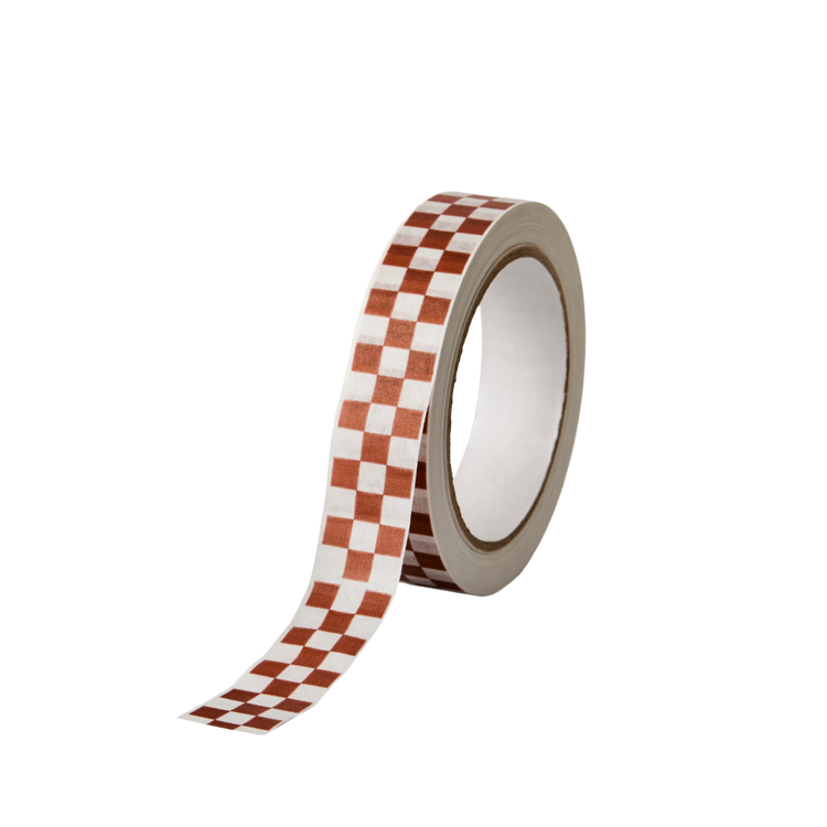 Burgundy Checkerboard Paper Tape