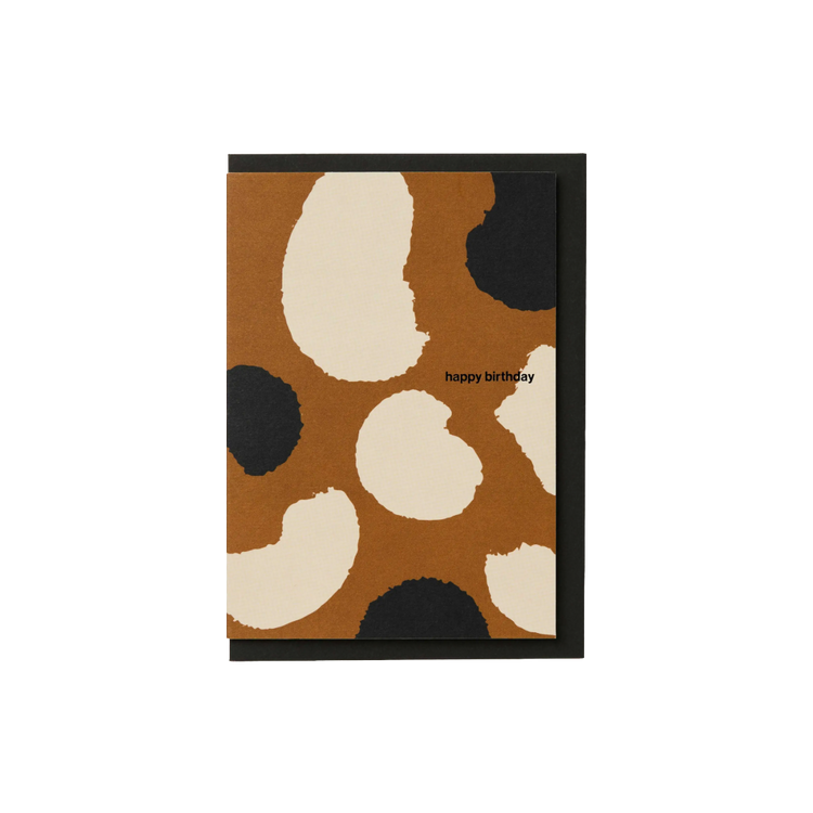 Black, Brown and Cream Animal Print Birthday Card