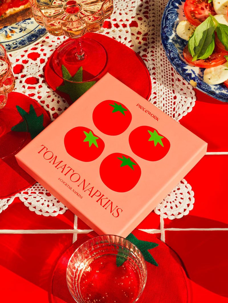 Tomato Cocktail Napkins, Set of 4