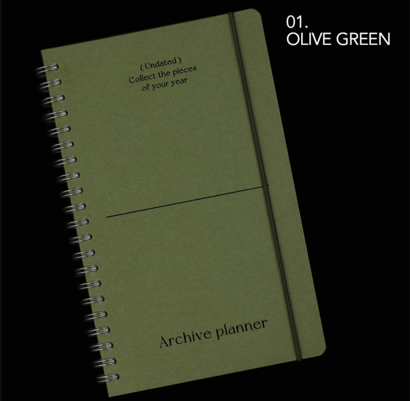 Archive Undated Weekly Planner in Green
