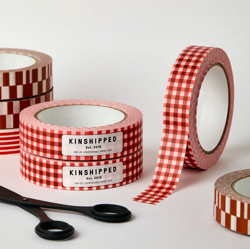 Red Gingham Paper Tape