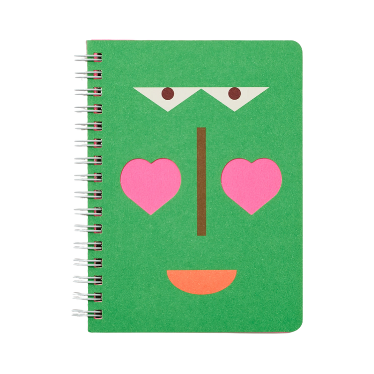 Graphic Face Ring Notebook - Shy