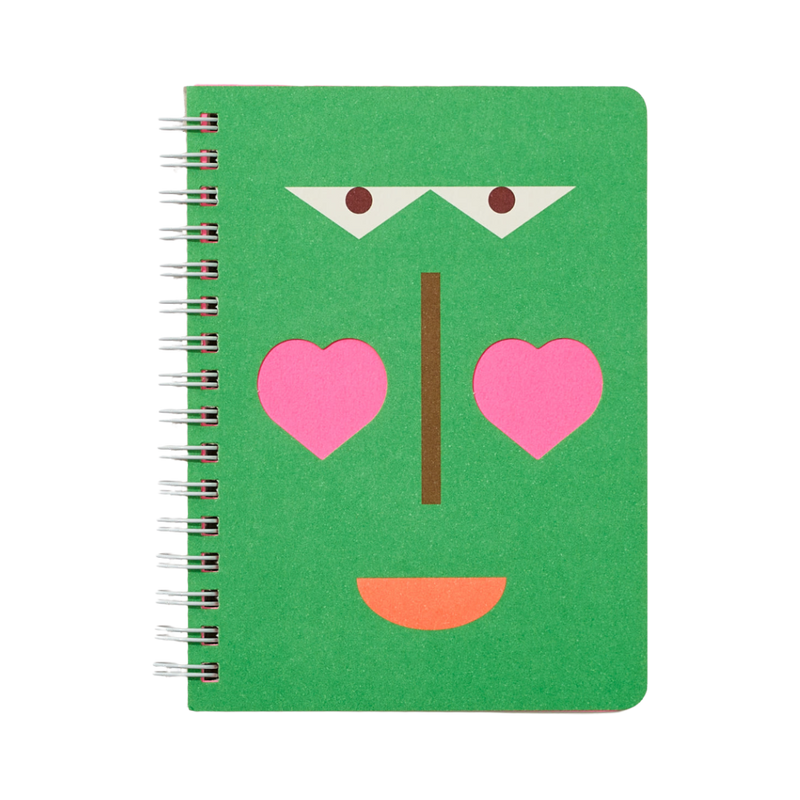 Graphic Face Ring Notebook - Shy