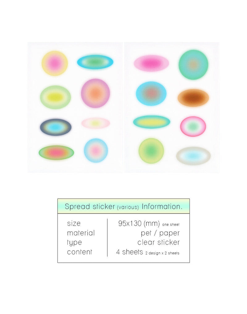 Various Circles Spread Sticker Set