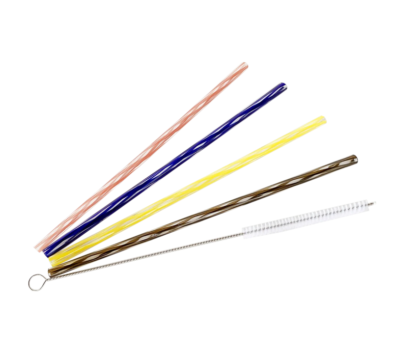 Glass Straw -Twisted - Set of 4