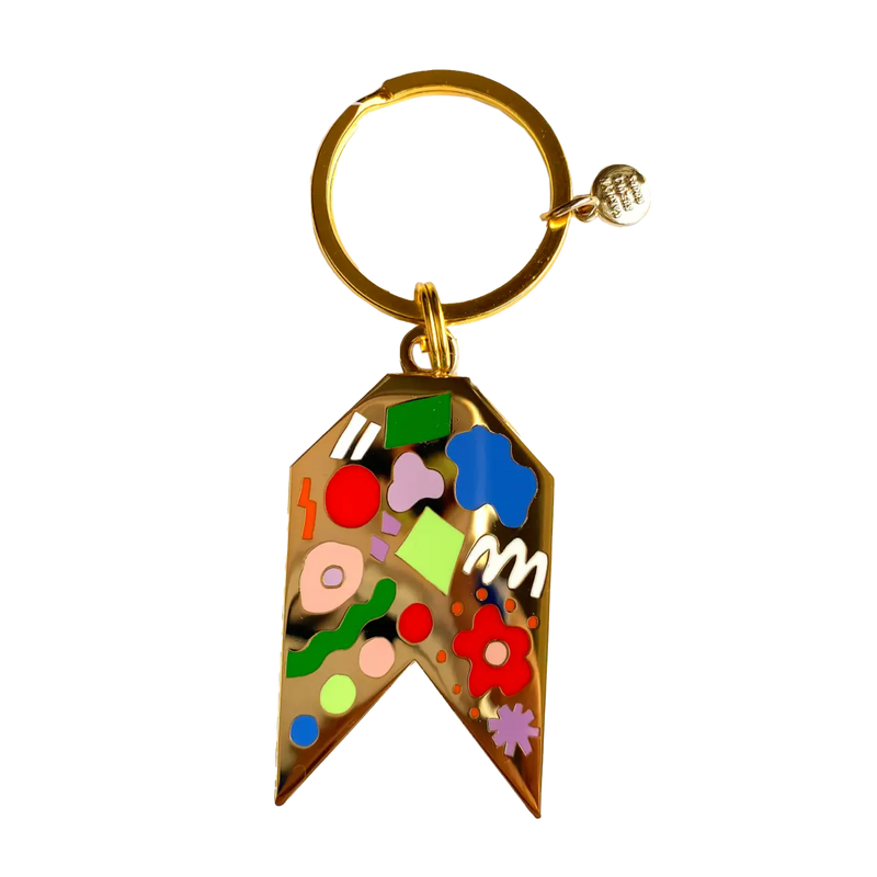 Abstract Ribbon Keyring