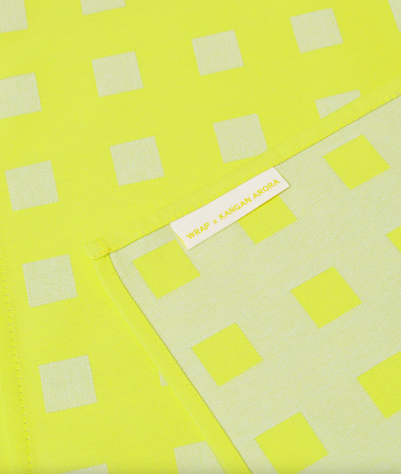 Squares Yellow/Soft Aqua Napkins Set of 2