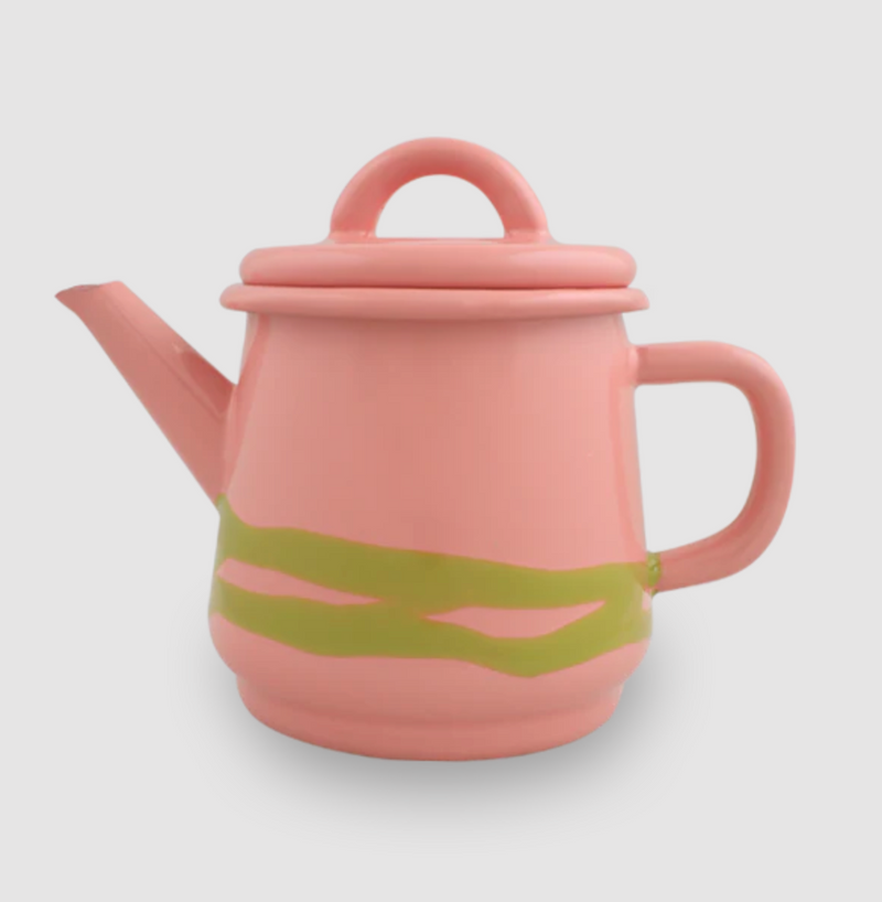 Primavera Teapot Chartreuse on Rose