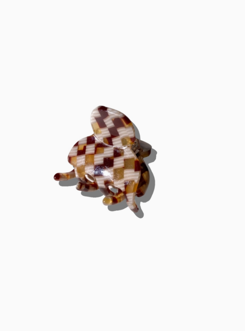 Checkered Mini Hair Claw Clip