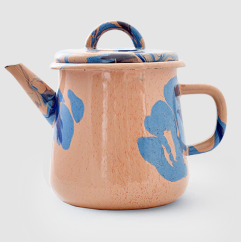 Peach Marble Tea Pot