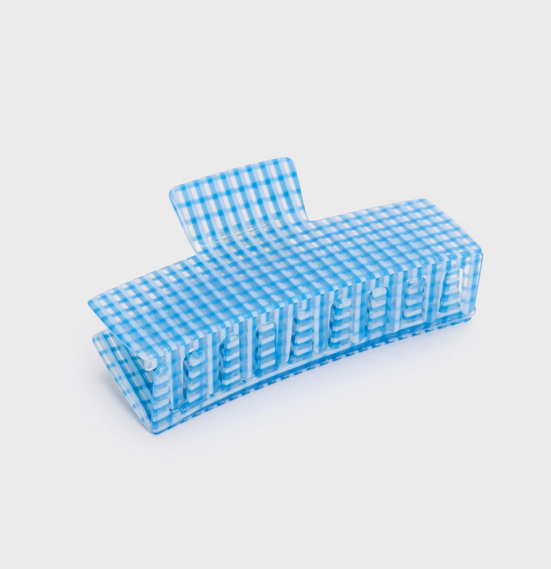 Jumbo Box Claw in Blue Lattice