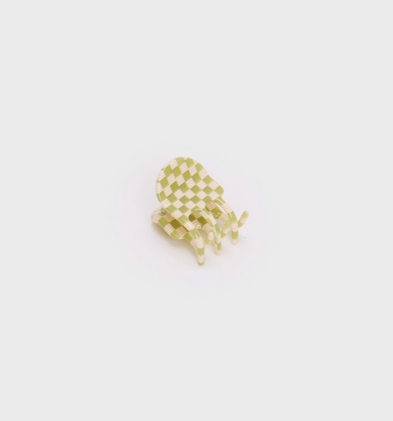 Mini Claw in Olive Check