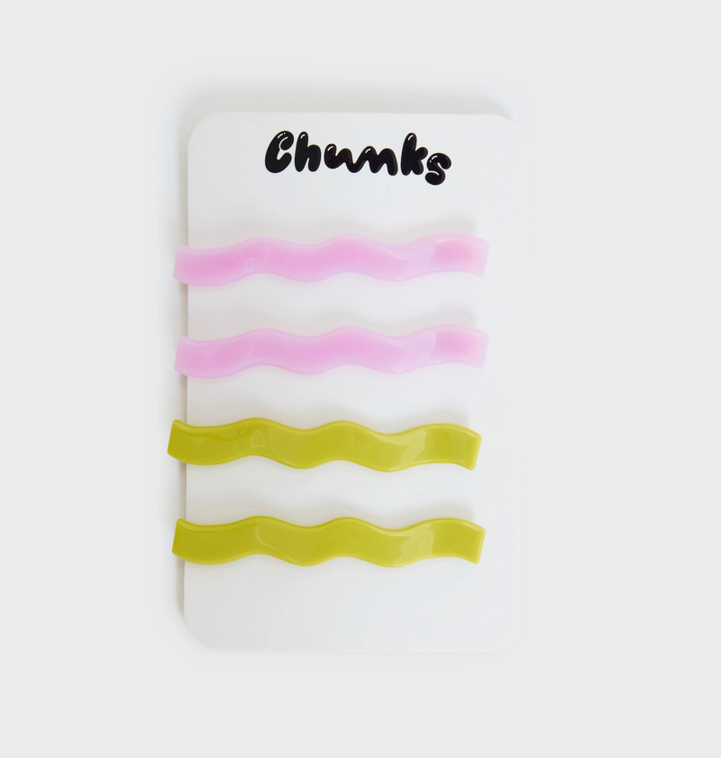Slides in Lilac + Chartreuse