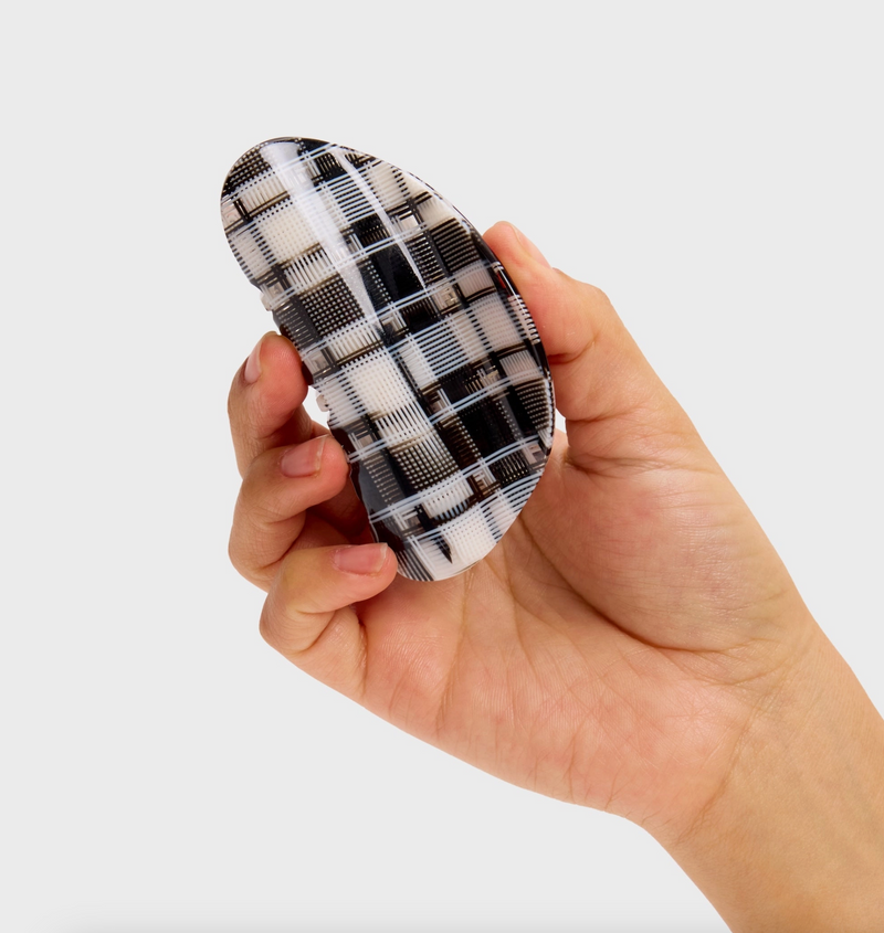 Suki Claw in Black + White Plaid