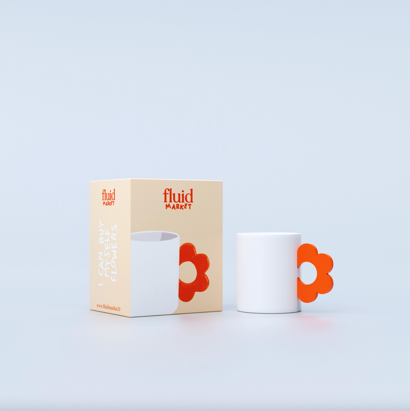 Orange Flower Mug