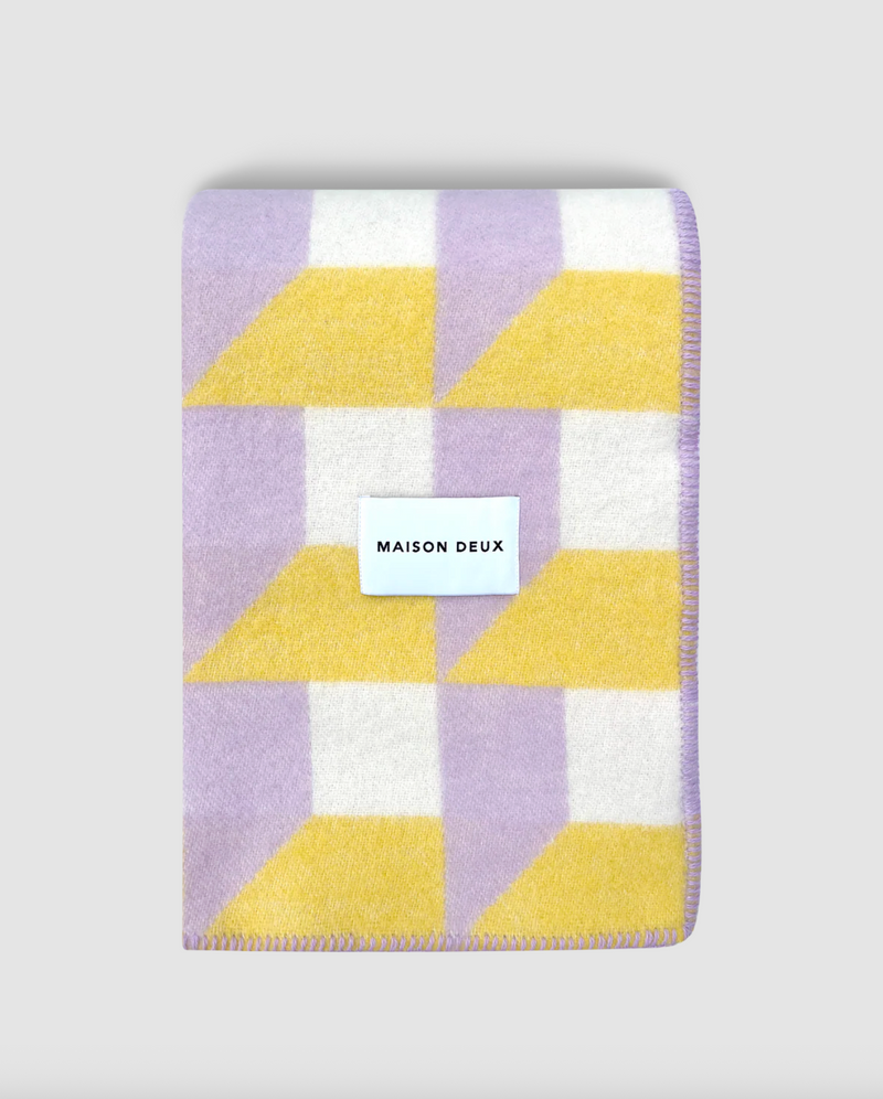 Cubics Blanket in Lilac Sun