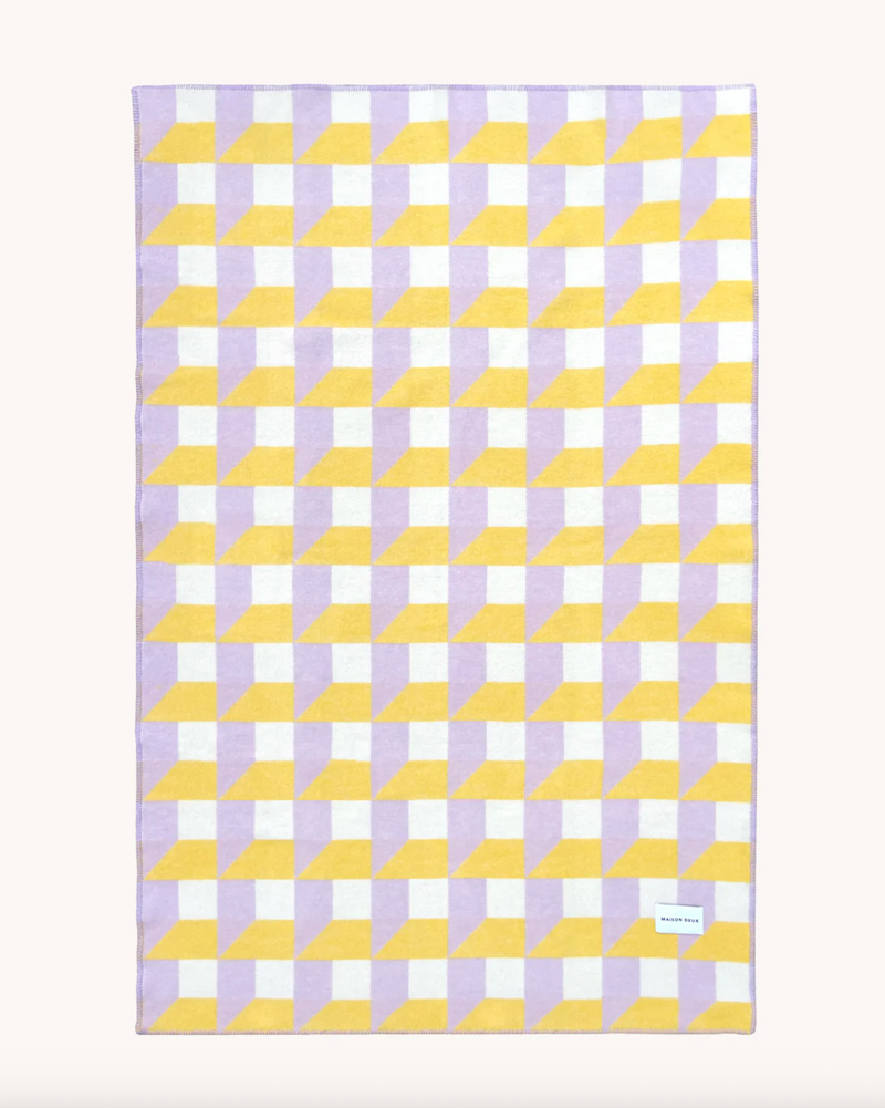 Cubics Blanket in Lilac Sun