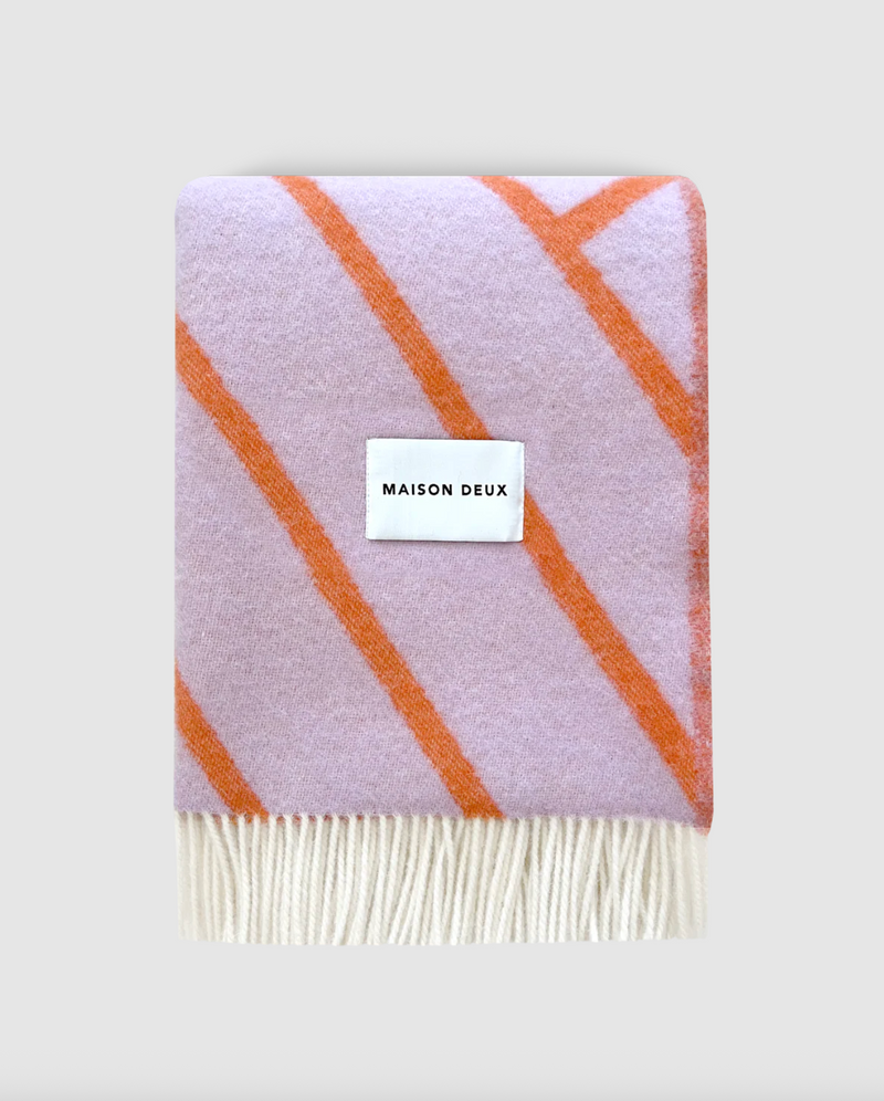 Lines Blanket in Lilac Orange