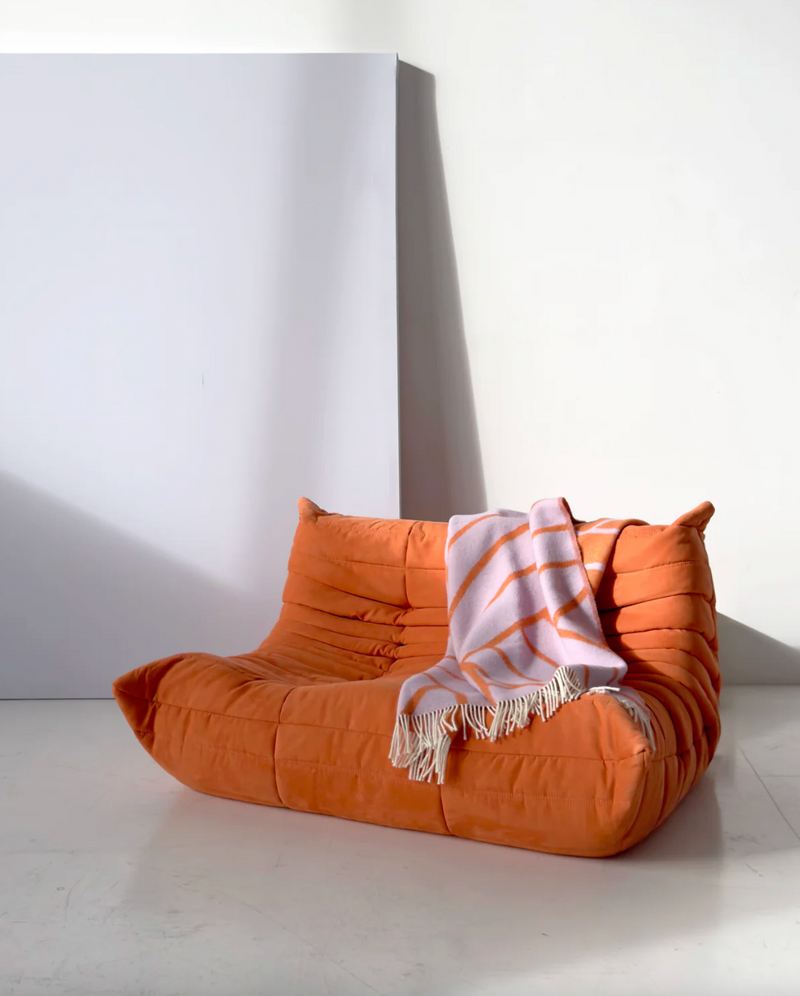 Lines Blanket in Lilac Orange