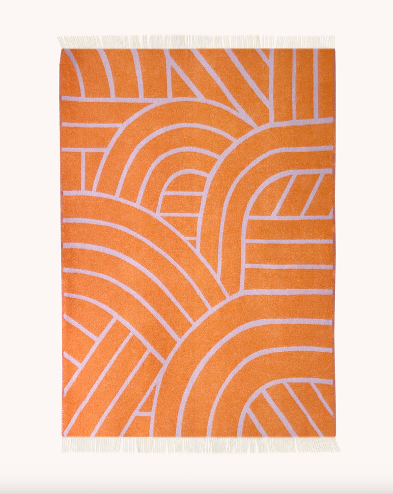 Lines Blanket in Lilac Orange