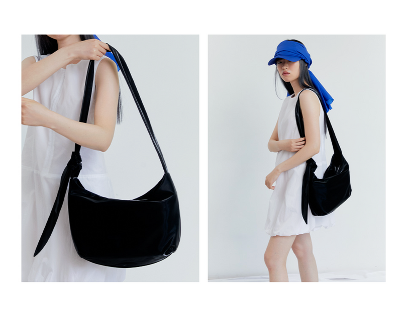Glossy Halfmoon Cross Bag