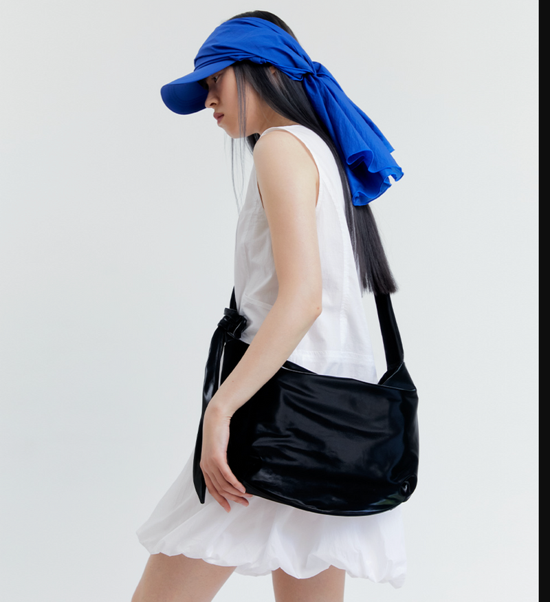 Glossy Halfmoon Cross Bag