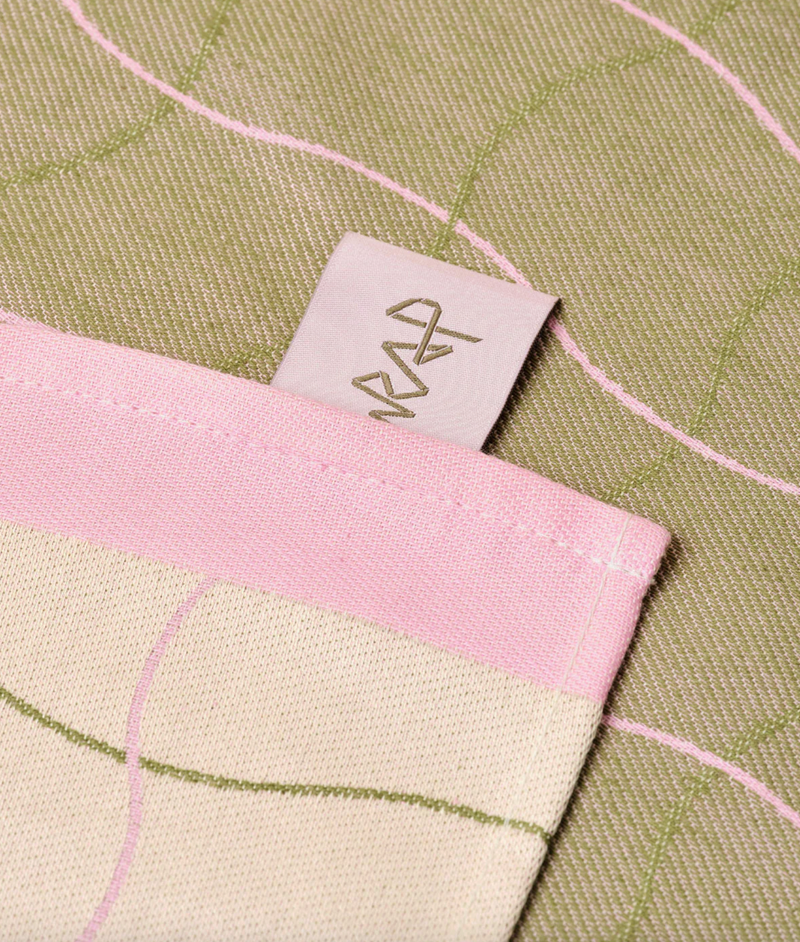 Wave Grid Natural Tea Towel