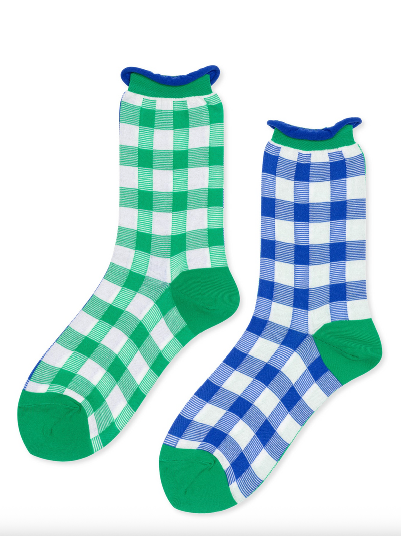 Colorblock Gingham Crew