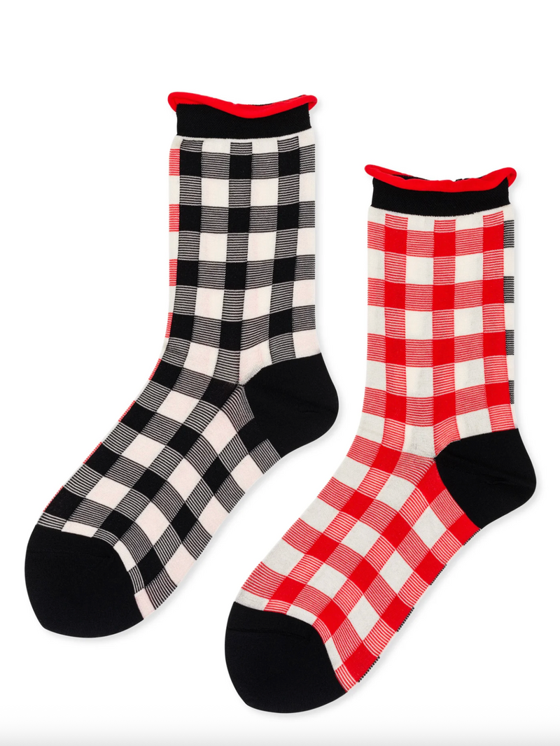 Colorblock Gingham Crew