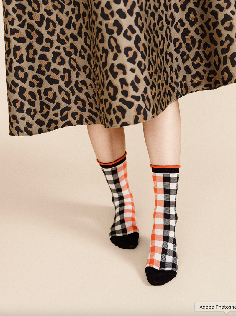 Colorblock Gingham Crew