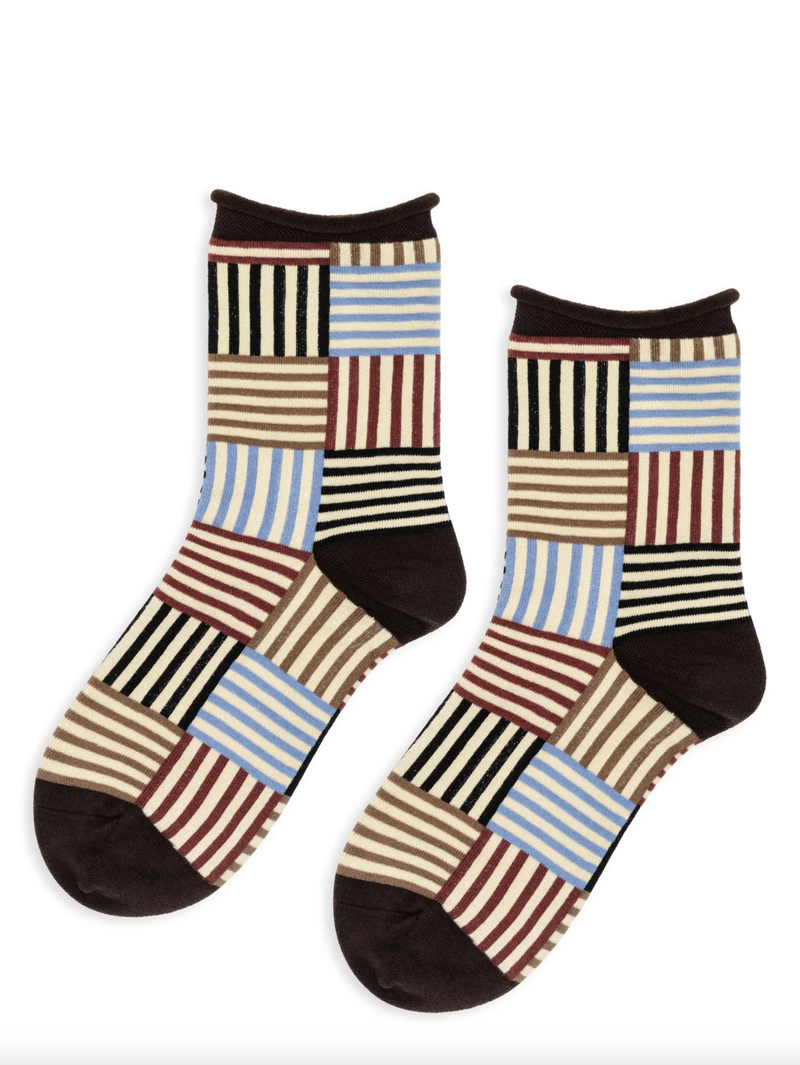 Striped Tile Crew Socks