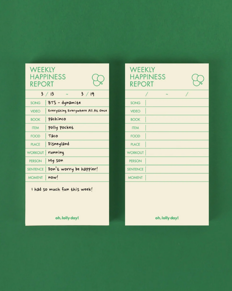 Weekly Happiness Report Pad