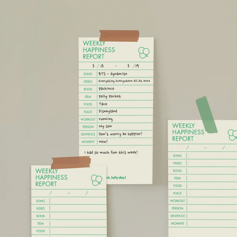 Weekly Happiness Report Pad