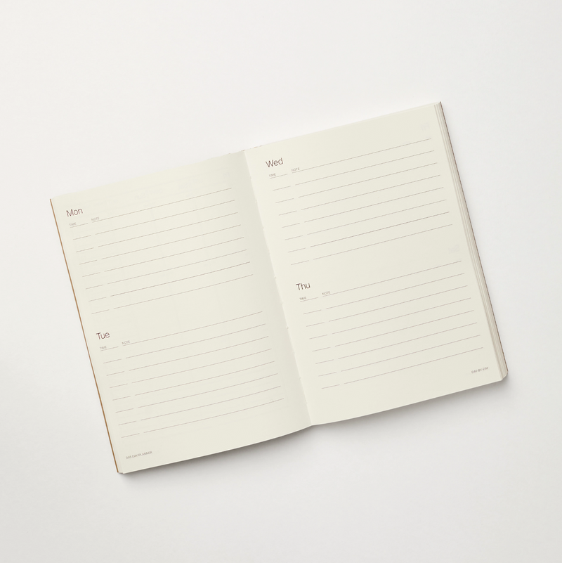 Brown A5 Lay Flat 365 Undated Planner