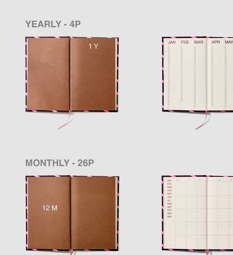Striped Undated Diary