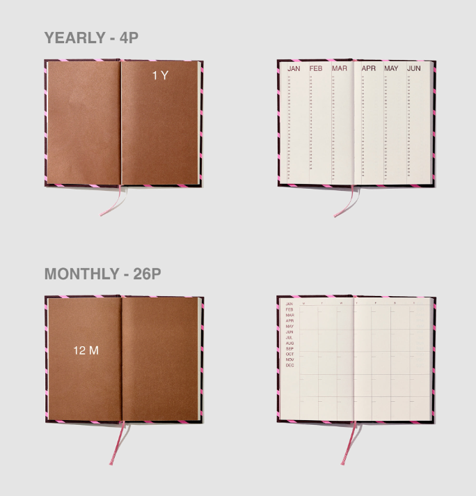 Striped Undated Diary