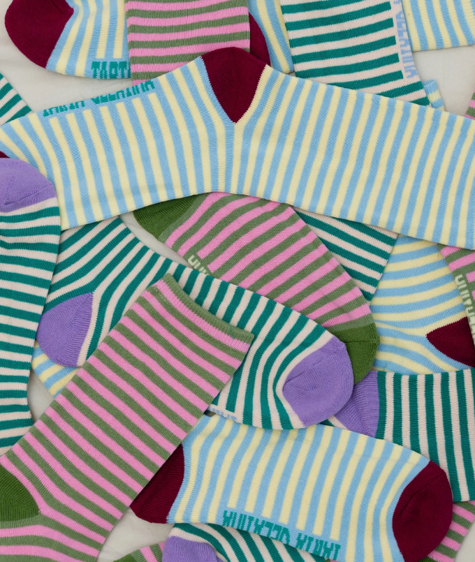 Butter Toast Striped Socks