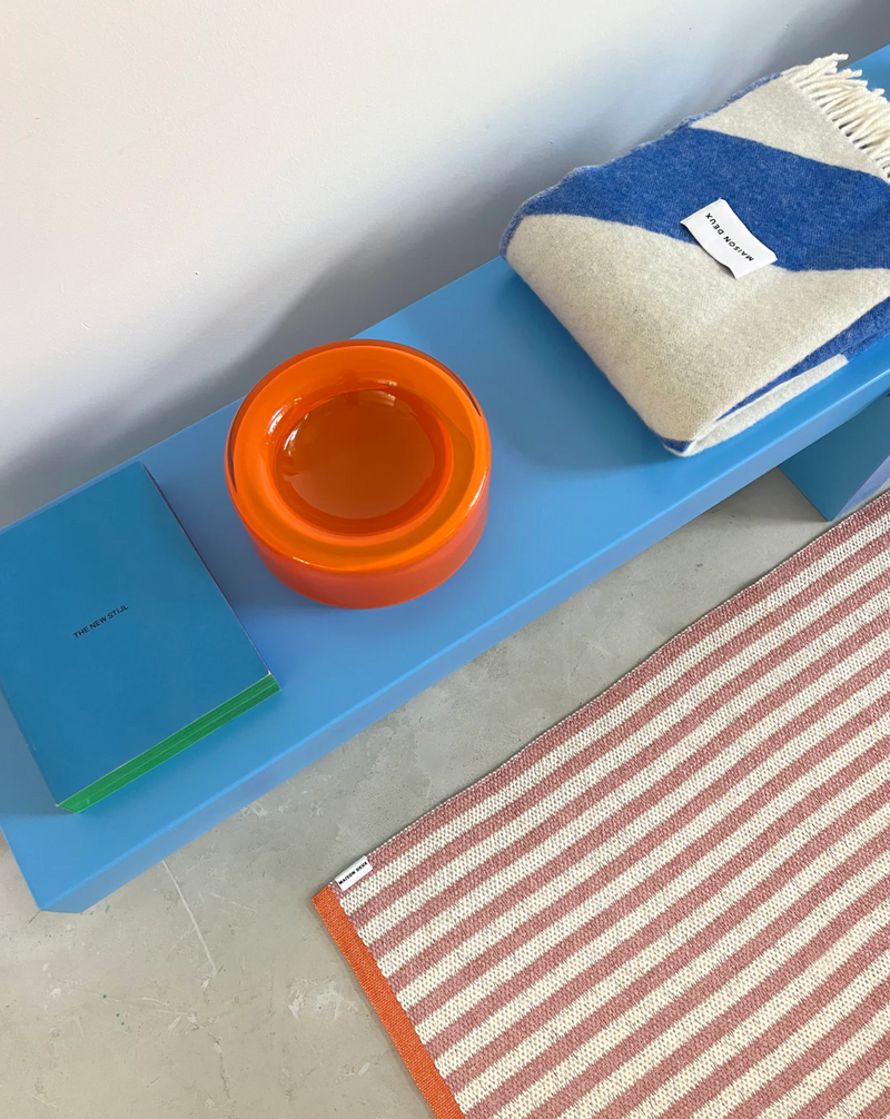 Swirl Plaid Blanket in Cobalt Blue