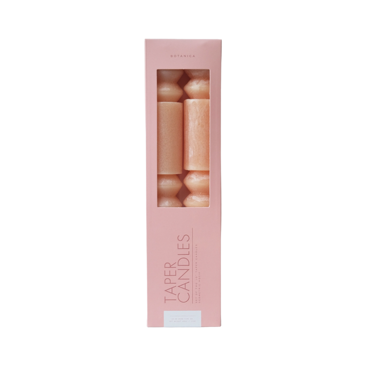 Geometric Taper Candles Pair - Apricot