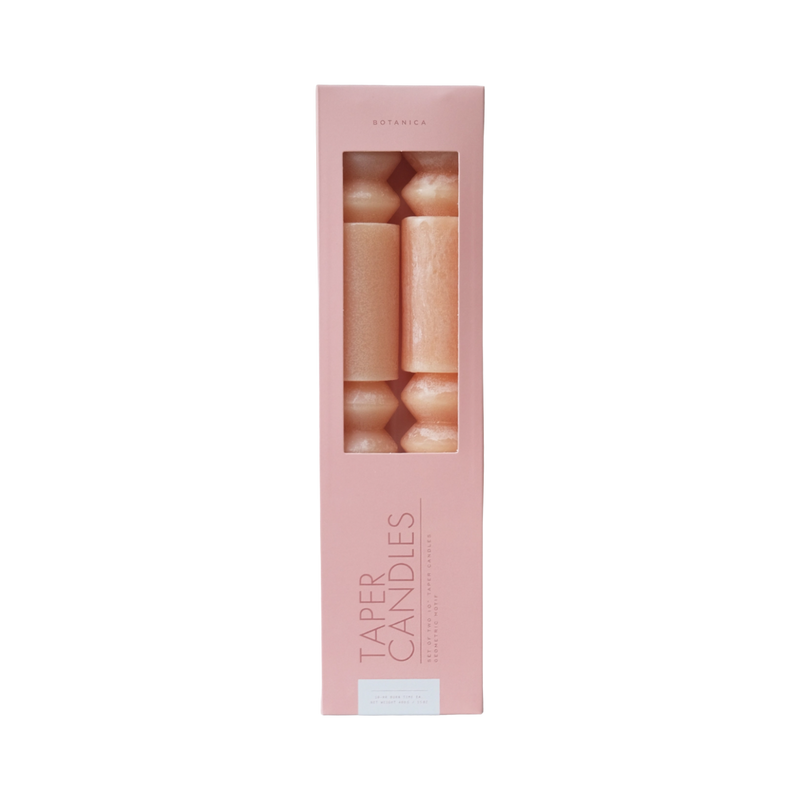 Geometric Taper Candles Pair - Apricot