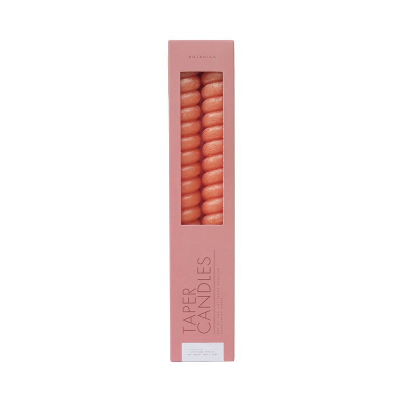 Spiral Taper Candles Pair - Persimmon