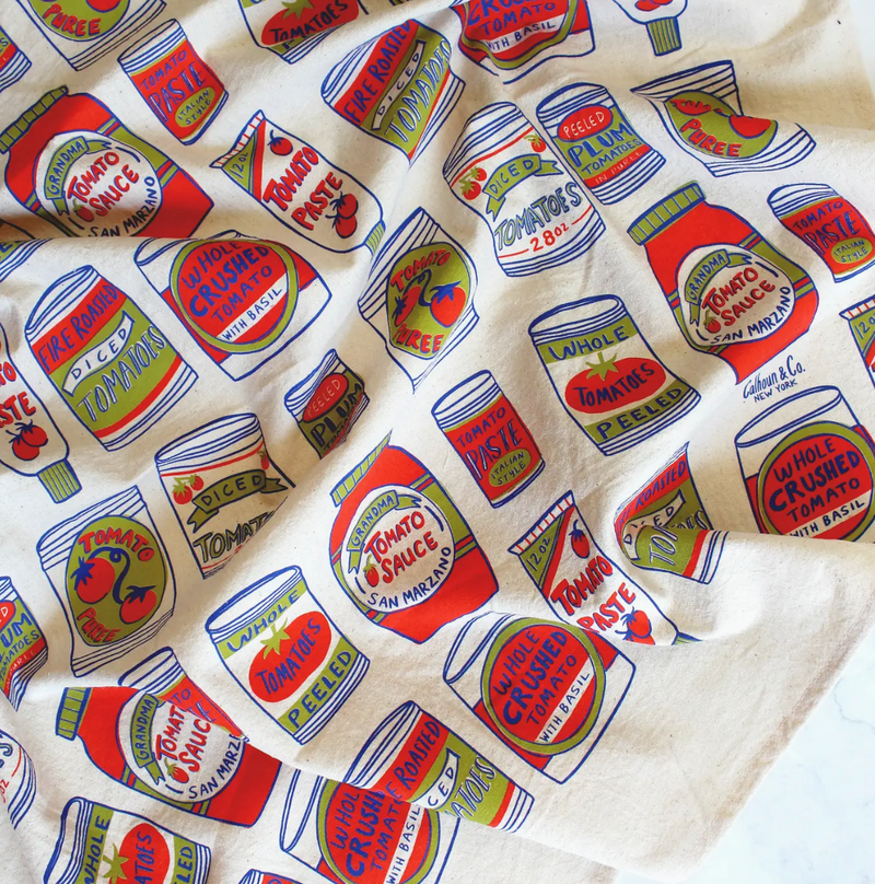 Canned Tomatoes Tea Towel