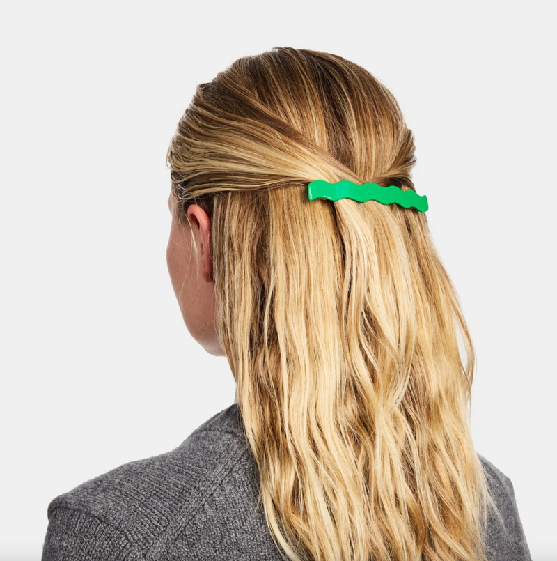 Skinny Wave Barrette in Kelly