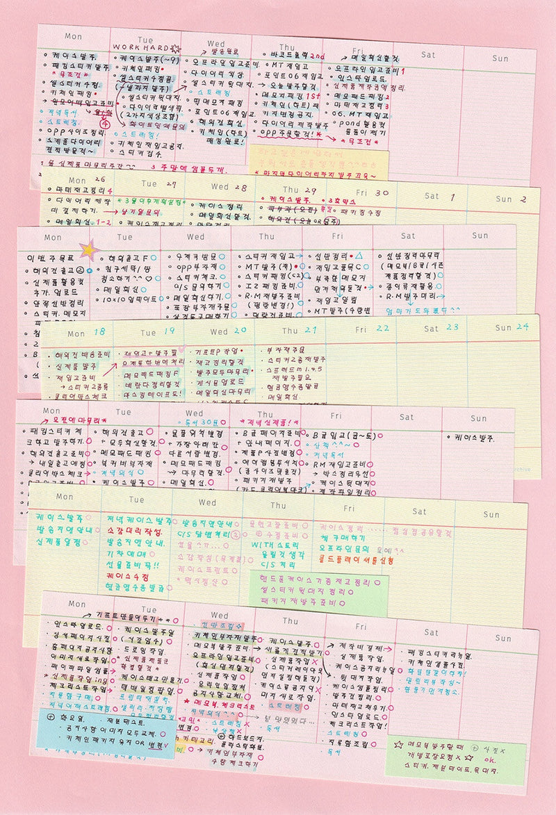 Long Weekly Memo Pad in Cream