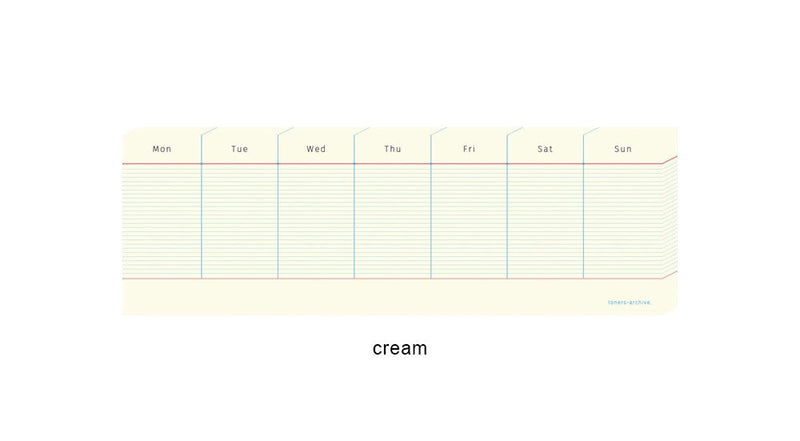 Long Weekly Memo Pad in Cream