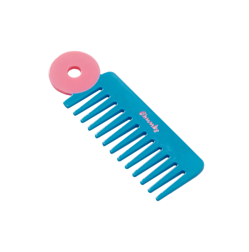 Wide Tooth Comb in Blue + Pink